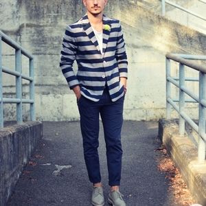 Horizontal Striped Blazer